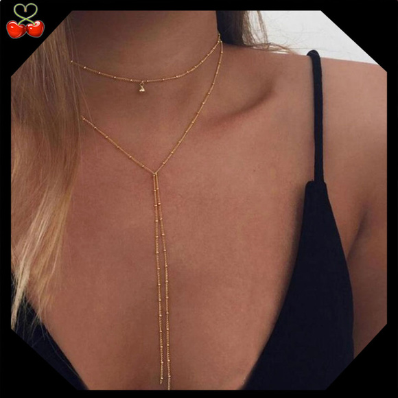 🍒 KNOT Double 📿 Layered Necklace - Picture 1 of 5